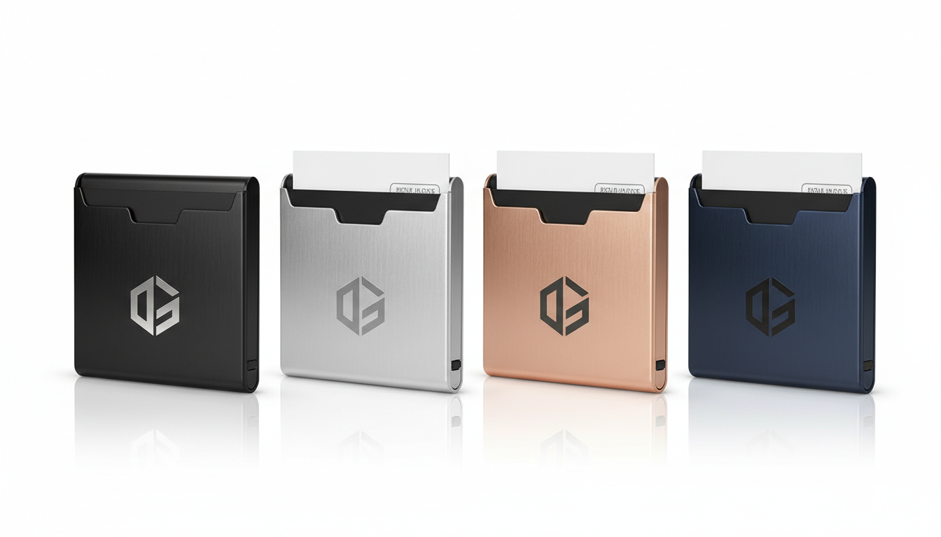 A_highresolution_studio_202602020748 (1) Custom Branded Metal Card Holder - Anti-Theft RFID Card Protector for Promotions