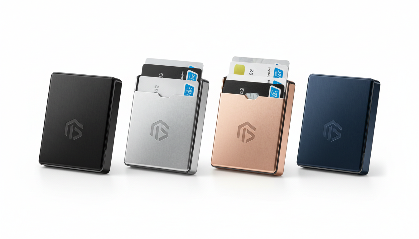 A_highresolution_studio_202602020748 Custom Branded Metal Card Holder - Anti-Theft RFID Card Protector for Promotions