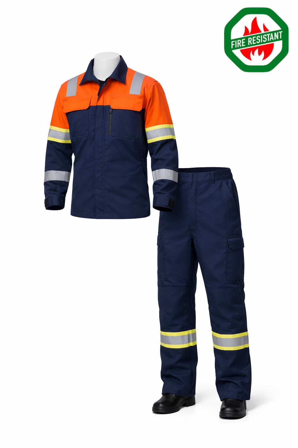 two peice Coverall (fire resistant) Professional Two-Piece Hi-Viz Workwear Set - Image 2